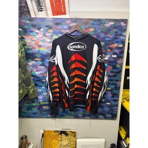 Sondico Mens Vintage Goalkeeper Jersey Padded Long Sleeve Soccer Shirt Black L